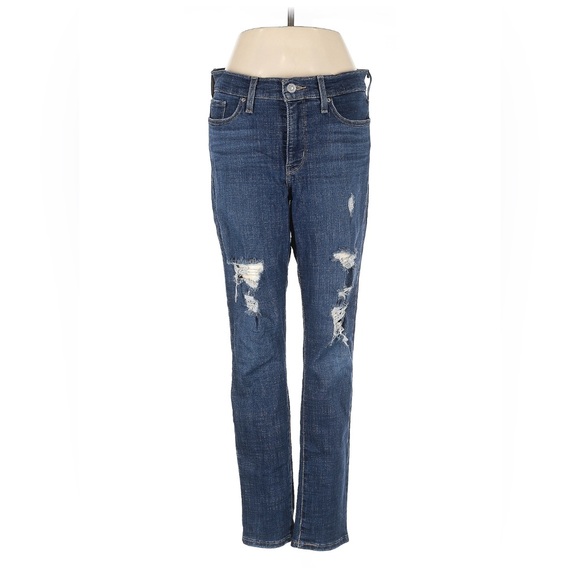 Levi’s shaping skinny distressed jeans blue jeans medium wash stretchy - Picture 1 of 3